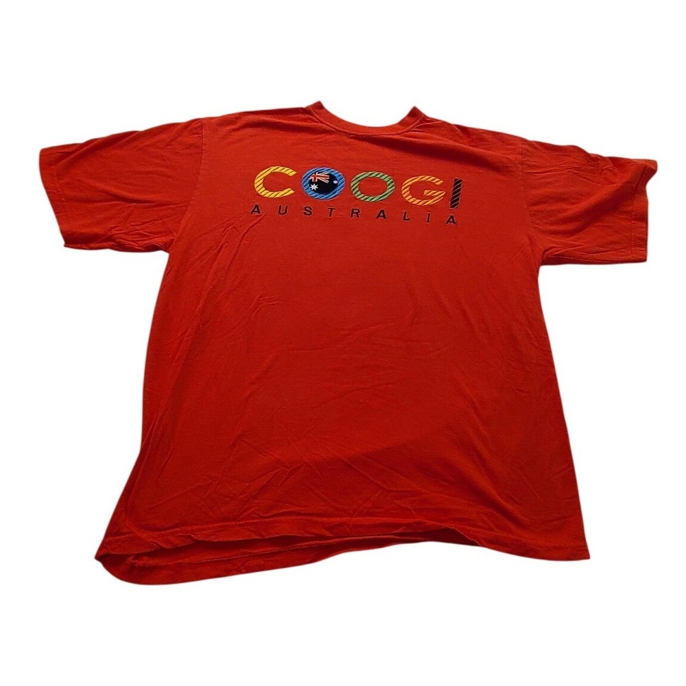 Coogi Australia Men's Red Embroidered Logo T-Shirt XL Cotton Short Sleeve Casual